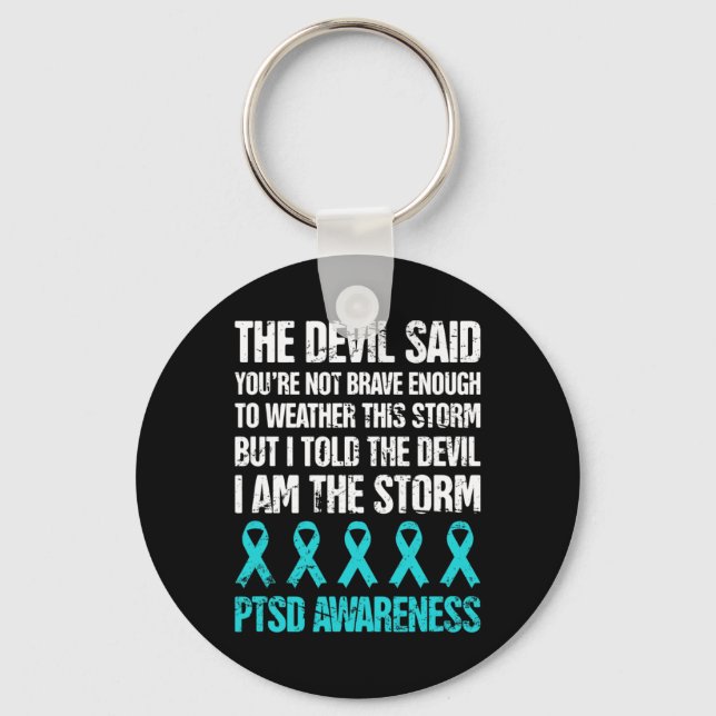Distressed Post Traumatic Stress Ptsd Awareness  Keychain (Front)