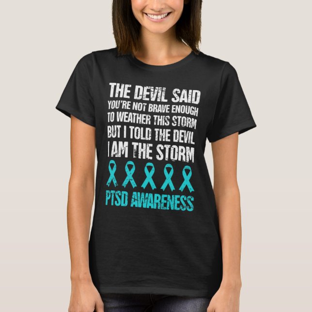 Distressed Post Traumatic Stress Ptsd Awareness  T-Shirt (Front)