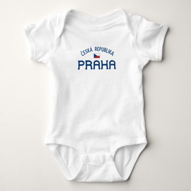 Distressed Prague Czech Republic (Praha) Baby Bodysuit (Front)