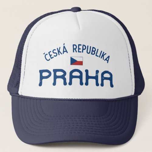 Distressed Prague Czech Republic Praha Trucker Hat