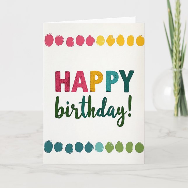 Distressed Print Birthday Card (Front)