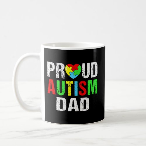 Distressed Proud Autism Dad Heart Family Coffee Mug