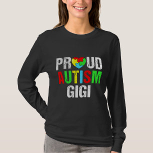 Distressed Proud Autism Gigi Heart Family Matching T-Shirt
