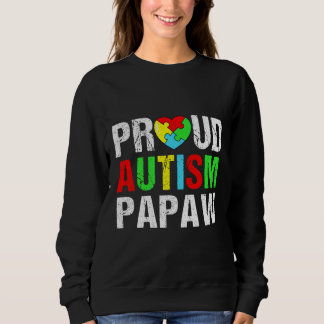 Distressed Proud Autism Papaw Heart Family Matchin Sweatshirt