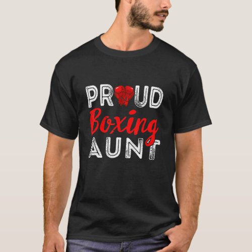 Distressed Proud Boxing Aunt Women Mothers Day T_Shirt