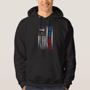 Distressed Proud USA HVAC Tech American Flag HVAC Hoodie