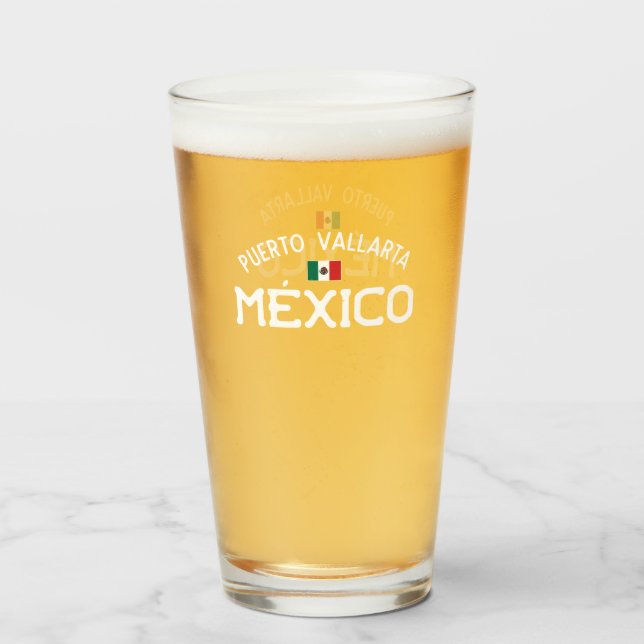 Distressed Puerto Vallarta Mexico Glass (Front Filled)