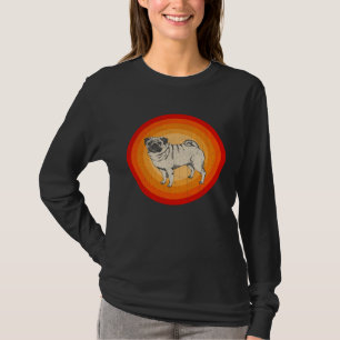 Distressed Pug Dog  Retro Style T-Shirt