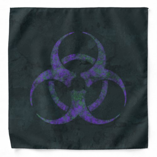 Distressed Purple Biohazard Bandana