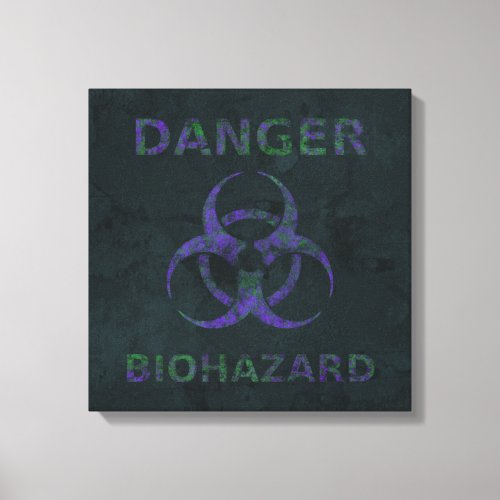 Distressed Purple Biohazard Canvas Print