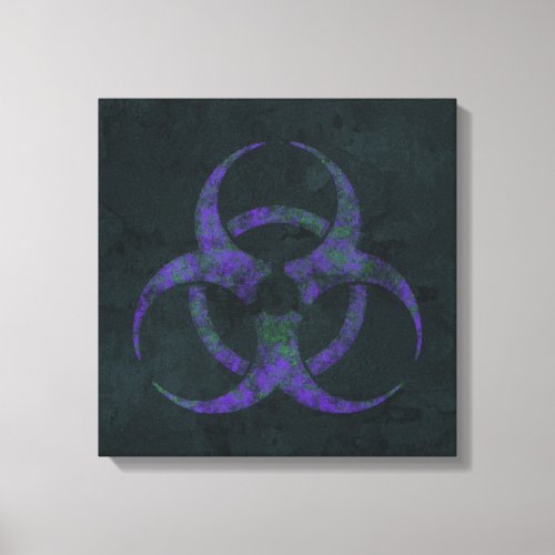 Distressed Purple Biohazard Canvas Print