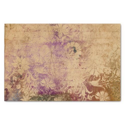Distressed Purple Damask Vintage Tissue Paper
