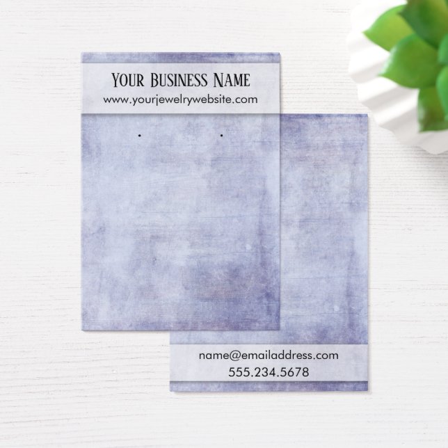 Distressed Purple Earring Holder Display Cards (Desk)
