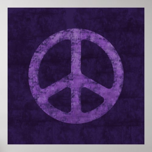 Distressed Purple Peace Sign