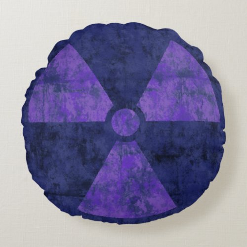 Distressed Purple Radiation Symbol Pillow