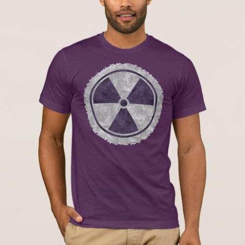 Distressed Purple Radiation Symbol T_Shirt
