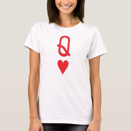 Distressed Queen of Hearts T_Shirt