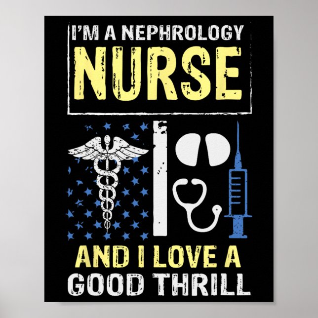 Distressed Quote Nephrology Nurse Good Dialysis Nu Poster (Front)
