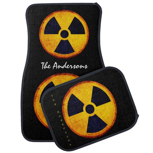 Distressed Radiation Symbol    Car Floor Mat (Set)