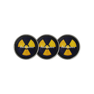 Distressed Radiation Symbol   Golf Ball Marker