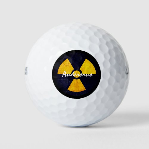 Distressed Radiation Symbol   Golf Balls