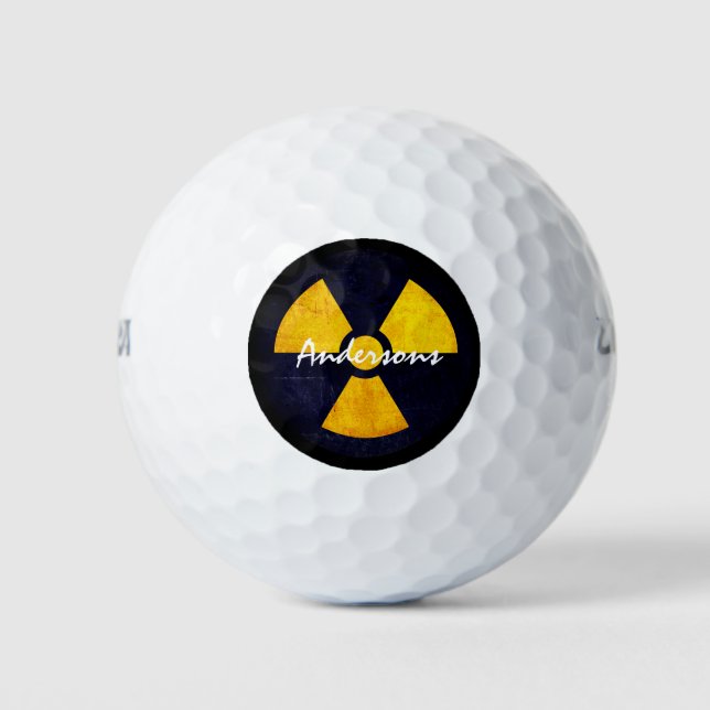 Distressed Radiation Symbol   Golf Balls (Front)