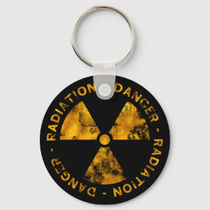Distressed Radiation Symbol Keychain