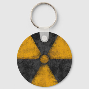 Distressed Radiation Symbol Keychain
