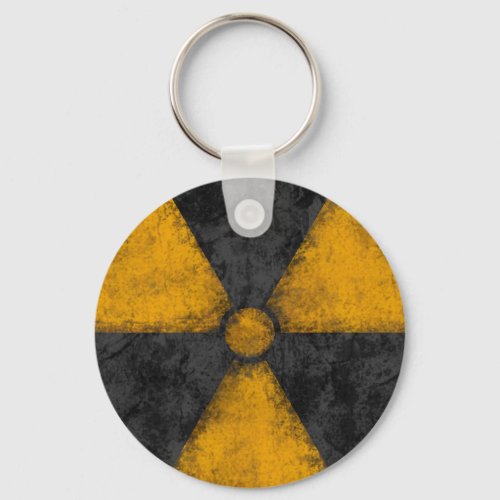 Distressed Radiation Symbol Keychain