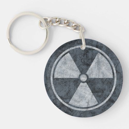 Distressed Radiation Symbol Keychain