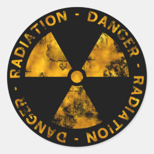 Distressed Radiation Symbol Sticker