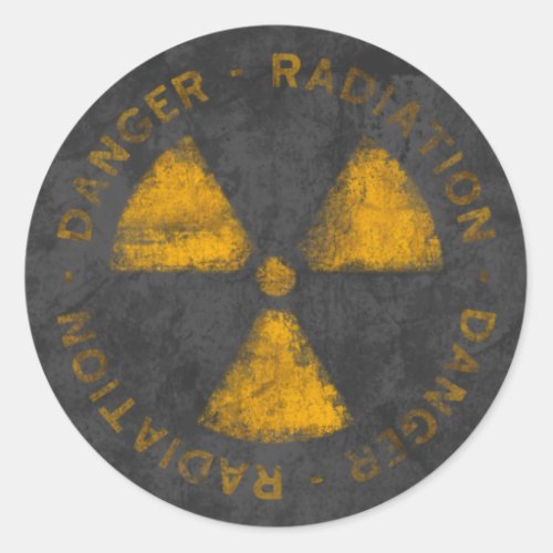Distressed Radiation Symbol Sticker