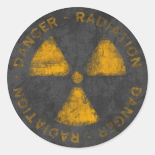 Distressed Radiation Symbol Sticker