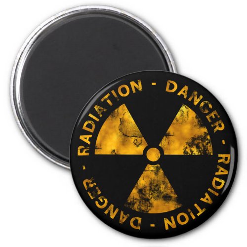 Distressed Radiation Warning Magnet