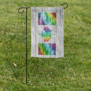 Distressed Rainbow Canada Weatherproof Garden Flag