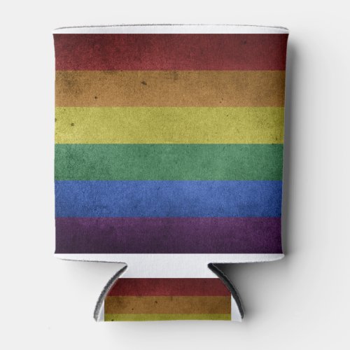 Distressed Rainbow Flag Pride  Gay Flag Can Cooler