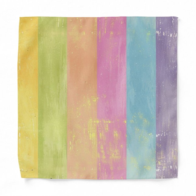 Distressed Rainbow Stripes Bandana (Front)