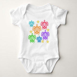Distressed Rainbow Turtles 2-Sided Infant Creeper