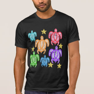Distressed Rainbow Turtles Dark Shirts