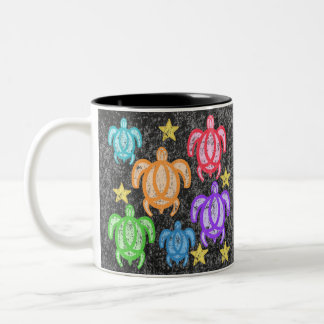 Distressed Rainbow Turtles Mugs