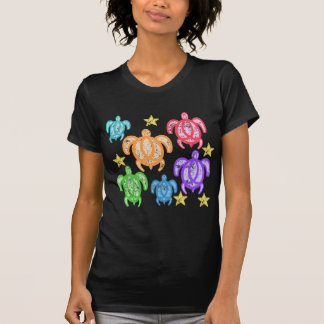 Distressed Rainbow Turtles Women's Dark Shirts