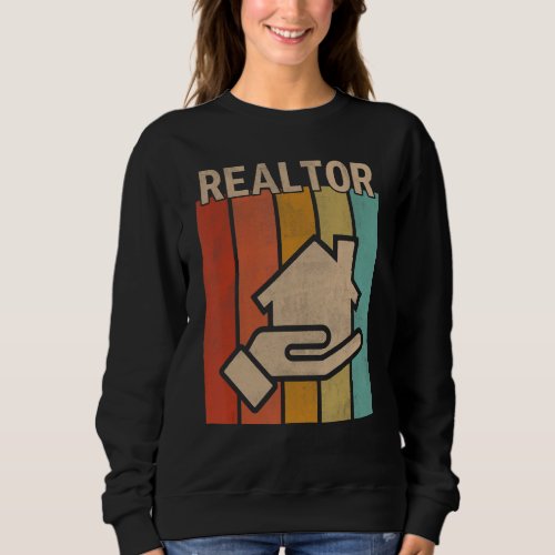 Distressed Realtor Men Women Cute Realtor Retro Sweatshirt
