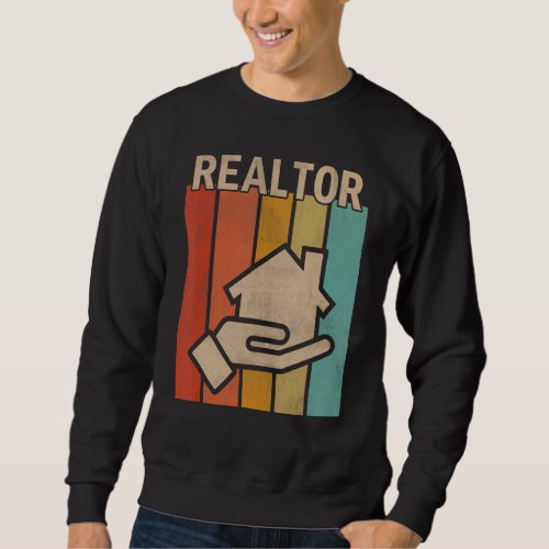 Distressed Realtor Men Women Cute Realtor Retro Sweatshirt