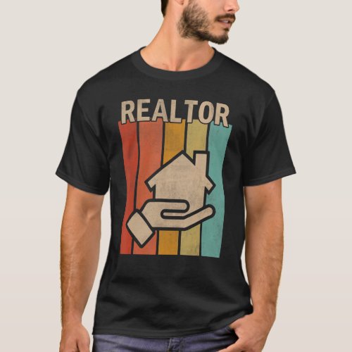 Distressed Realtor Men Women Cute Realtor Retro T_Shirt