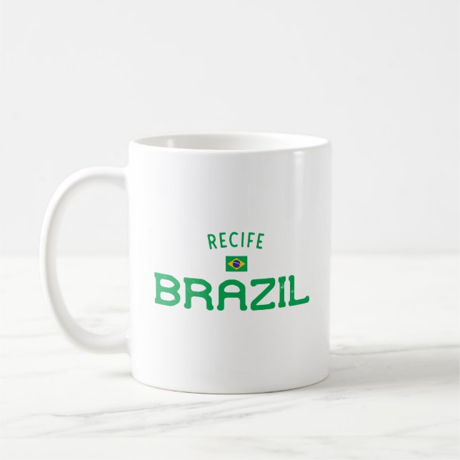 Distressed Recife Brazil Coffee Mug (Left)
