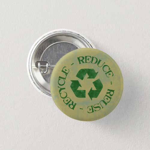 Distressed Recycling Symbol Button