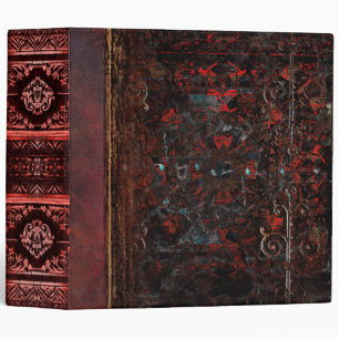 Distressed Red and Black Ancient Tome 3 Ring Binder