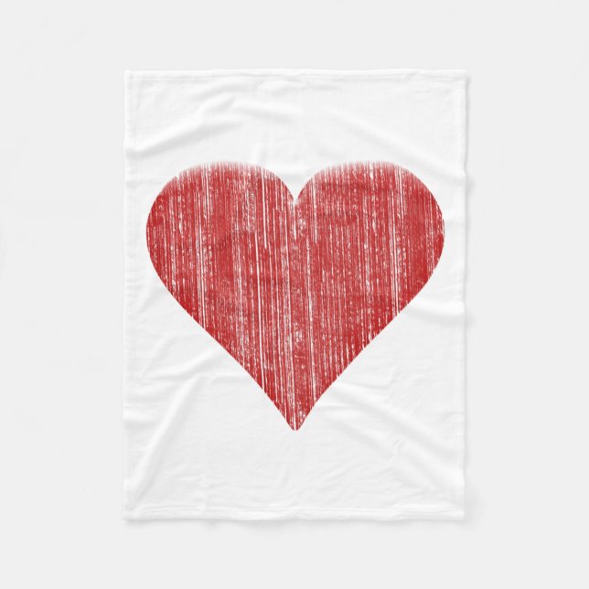 Distressed Red Heart Fleece Blanket (Front)