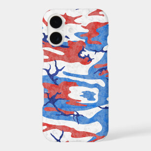 Distressed Red White and Blue Camo iPhone 17 Case