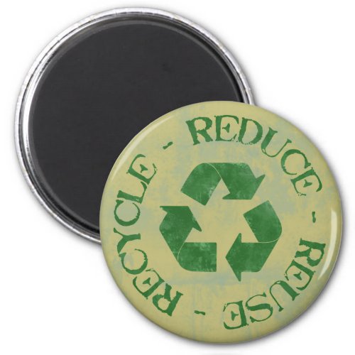 Distressed Reduce Reuse Recycle Magnet